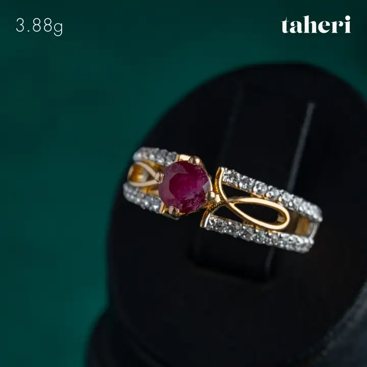 21k Yellow Gold Ring with Ruby design 58 by TAHERI