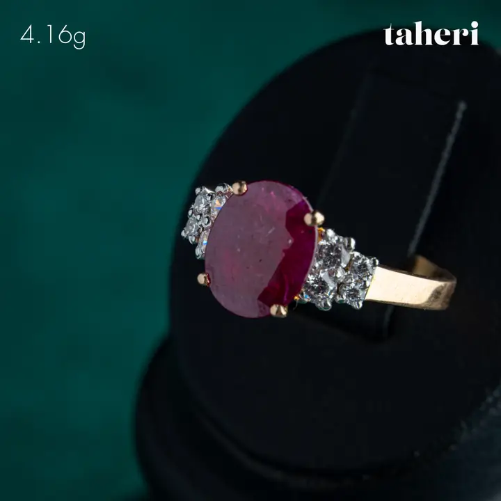 21k Yellow Gold Ring with Ruby design 59 by TAHERI