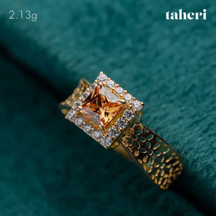 21k Yellow Gold Ring with Colored Stones design 61 by TAHERI