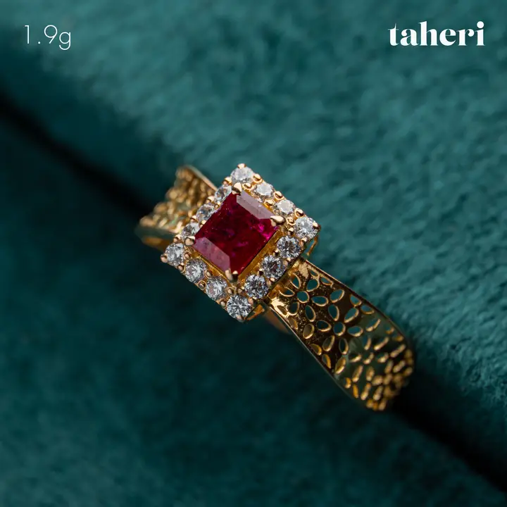 21k Yellow Gold Ring with Ruby design 62 by TAHERI