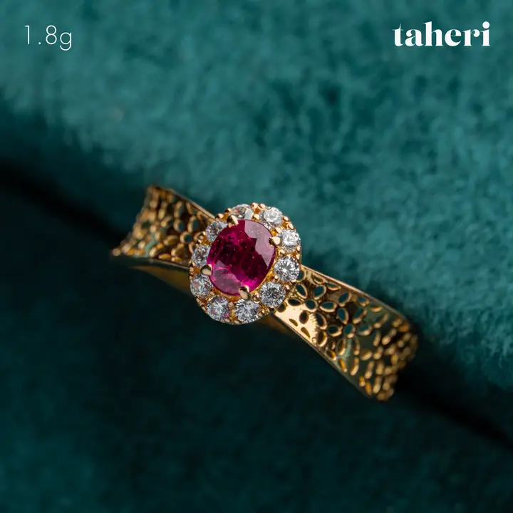 21k Yellow Gold Ring with Ruby design 64 by TAHERI