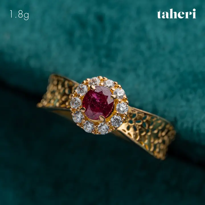 21k Yellow Gold Ring with Ruby design 65 by TAHERI