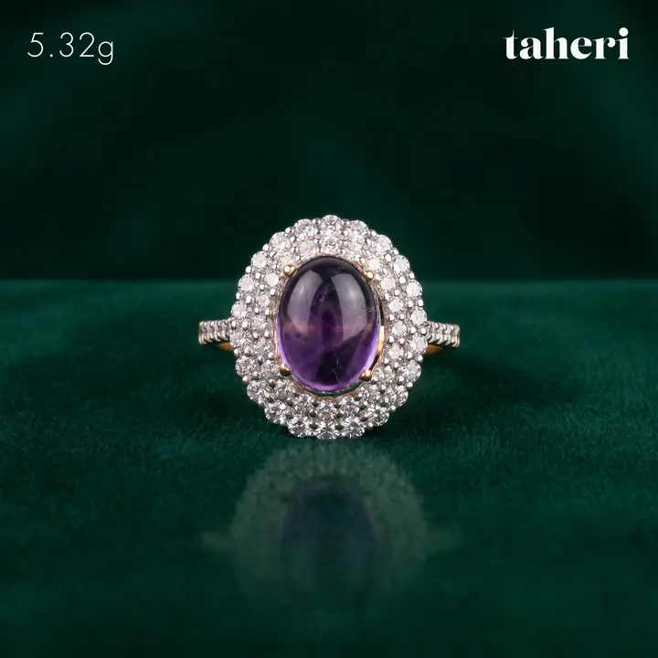 Two-Tone Ring with Colored Stones design 62 by TAHERI
