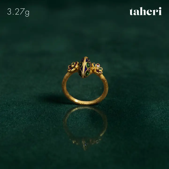 Yellow Gold Ring with Colored Stones design 63 by TAHERI