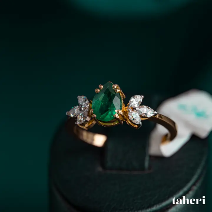 Yellow Gold Ring with Emerald design 64 by TAHERI