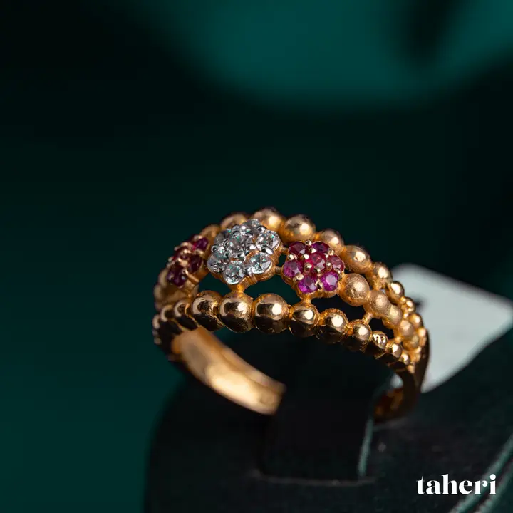 Yellow Gold Ring with Ruby design 65 by TAHERI