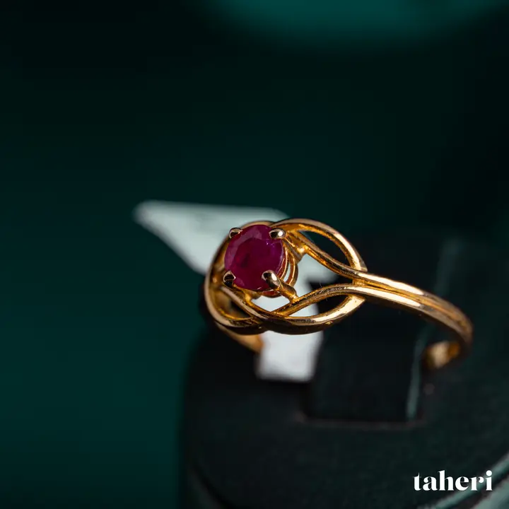 Yellow Gold Ring with Ruby design 66 by TAHERI