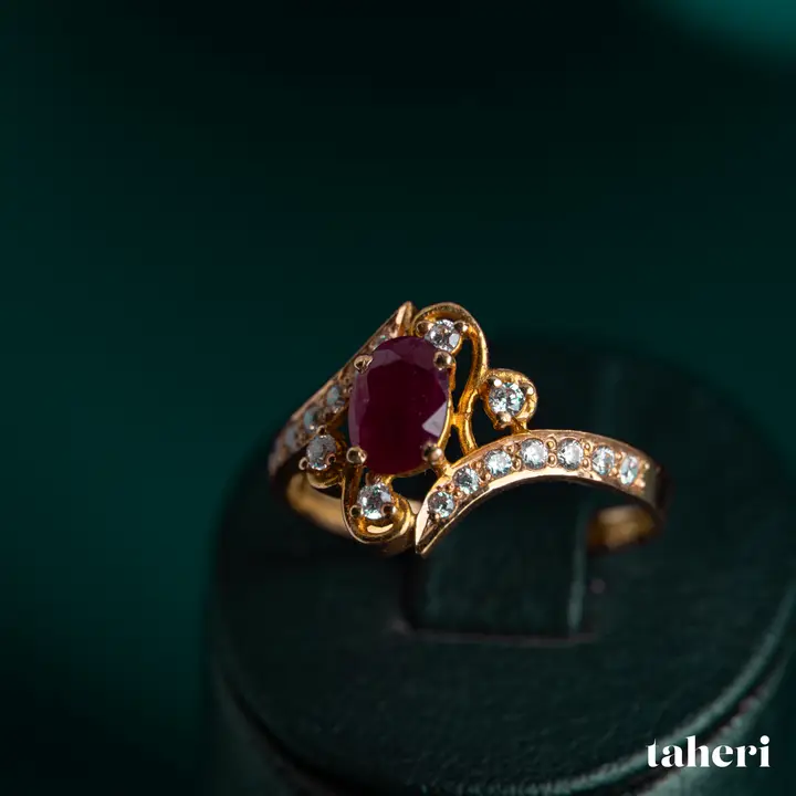 Yellow Gold Ring with Ruby design 67 by TAHERI