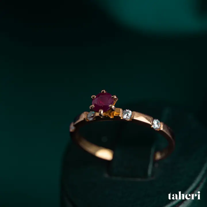 Yellow Gold Ring with Ruby design 69 by TAHERI