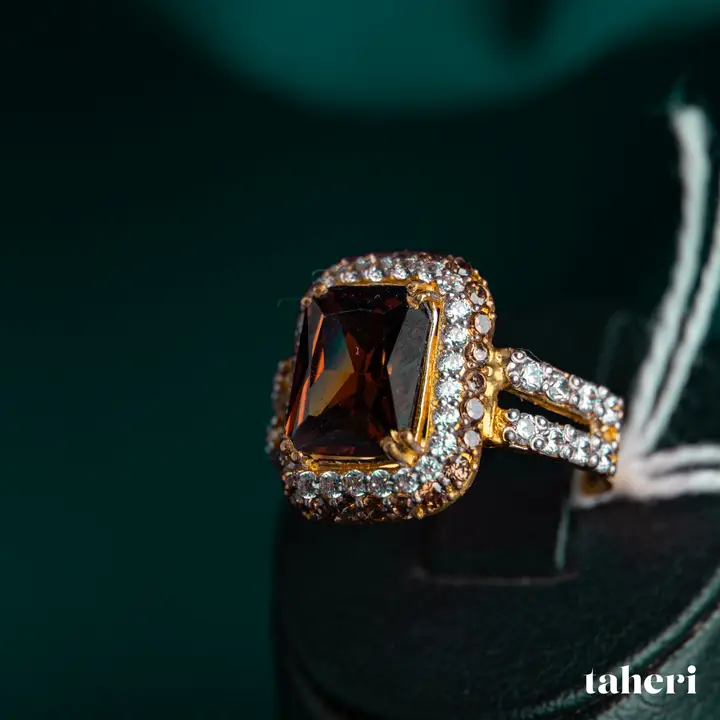 Yellow Gold Ring with Colored Stones design 71 by TAHERI