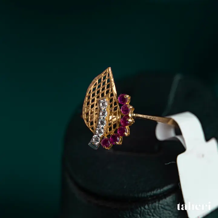 Two-Tone Ring with Ruby design 72 by TAHERI