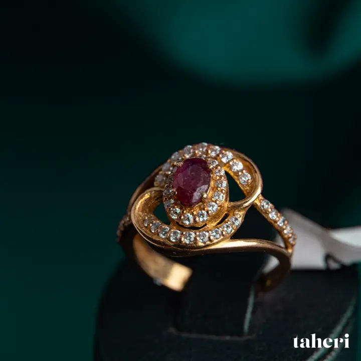 Yellow Gold Ring with Ruby design 73 by TAHERI
