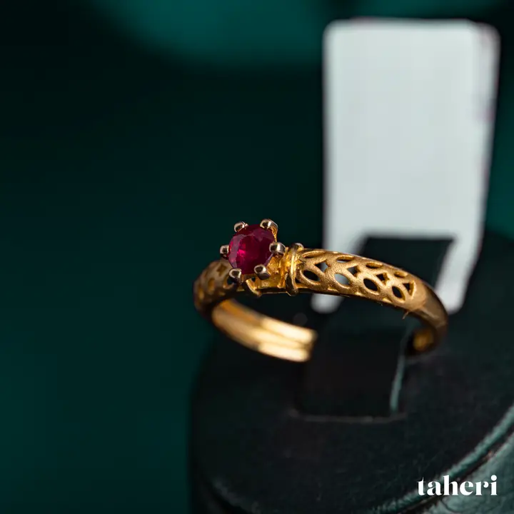 Yellow Gold Ring with Ruby design 75 by TAHERI