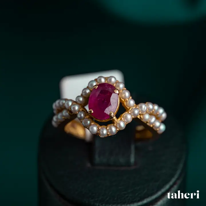 Yellow Gold Ring with Ruby design 81 by TAHERI