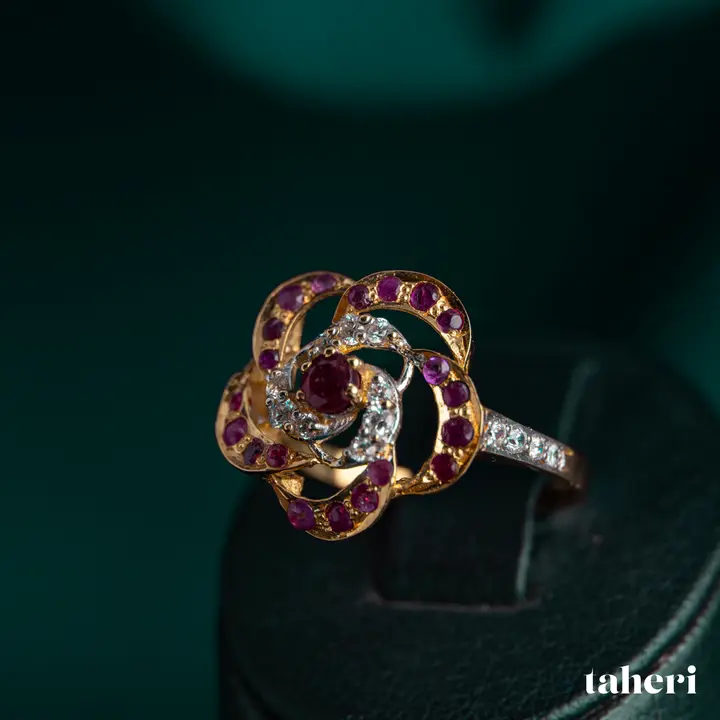 Yellow Gold Ring with Ruby design 82 by TAHERI