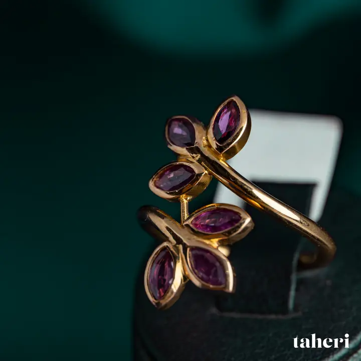 Yellow Gold Ring with Ruby design 83 by TAHERI