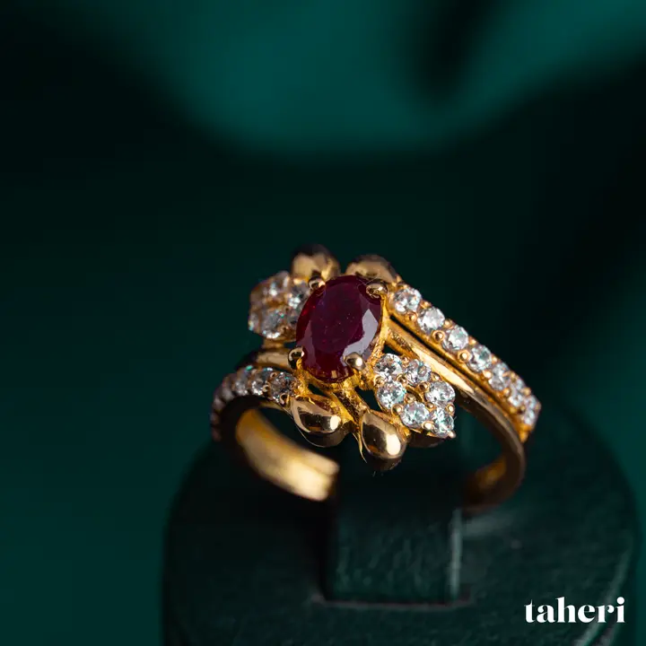 Yellow Gold Ring with Ruby design 85 by TAHERI