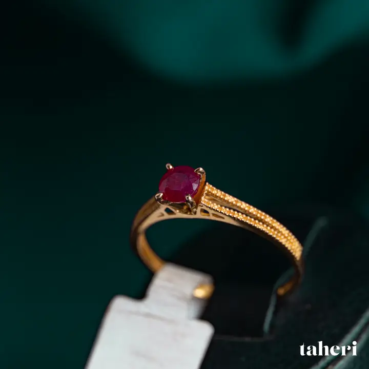 Yellow Gold Ring with Ruby design 89 by TAHERI