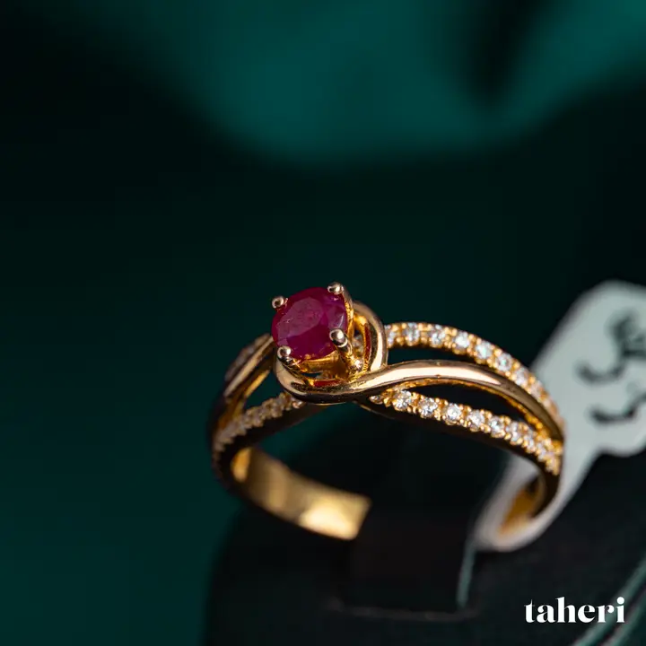 Yellow Gold Ring with Ruby design 90 by TAHERI