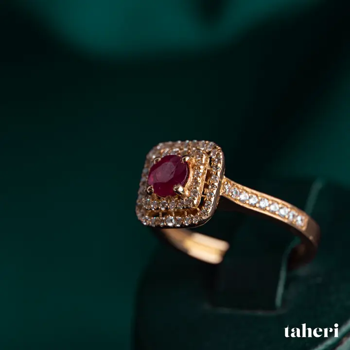 Yellow Gold Ring with Ruby design 91 by TAHERI