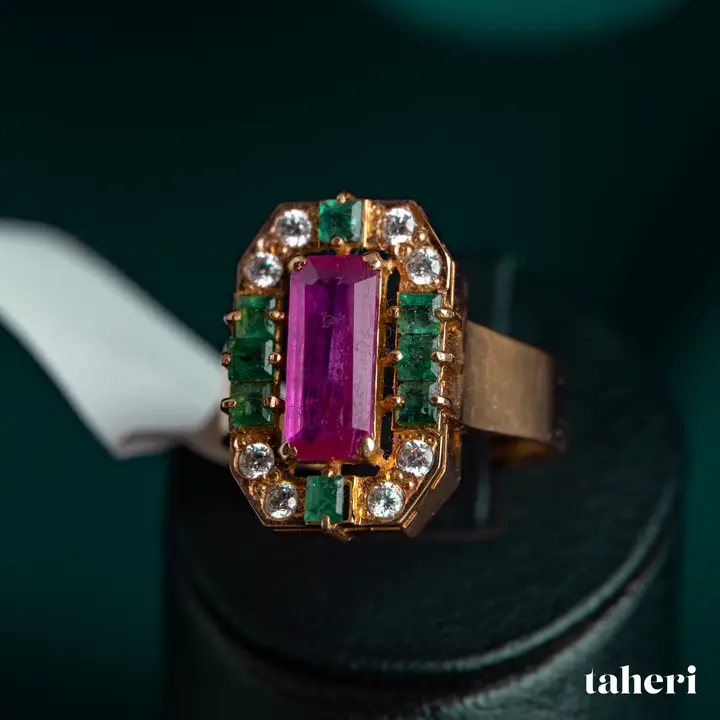 Yellow Gold Ring with Ruby design 94 by TAHERI