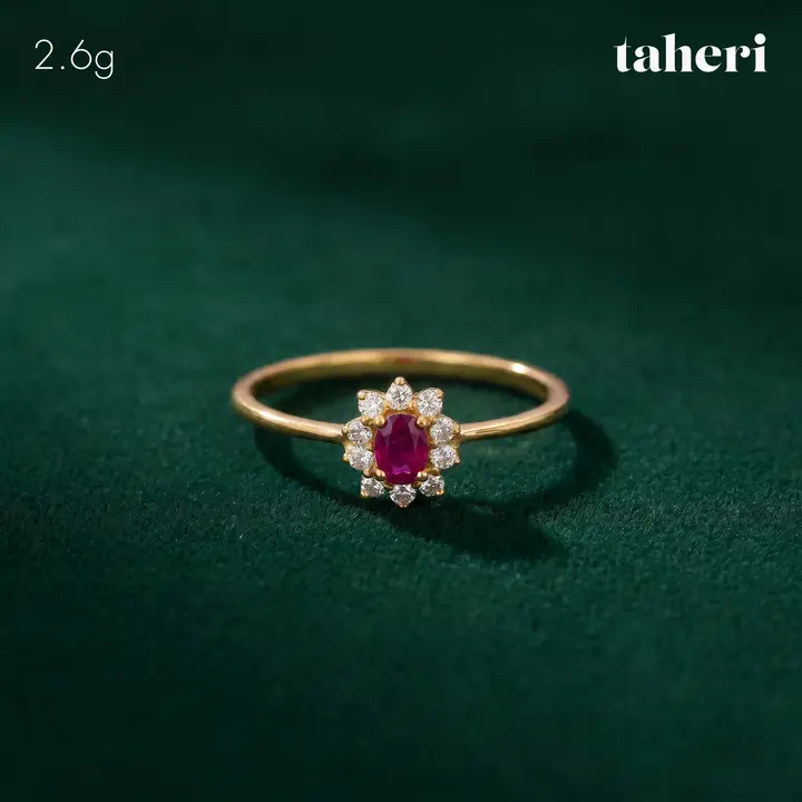 Yellow Gold Ring with Ruby design 95 by TAHERI