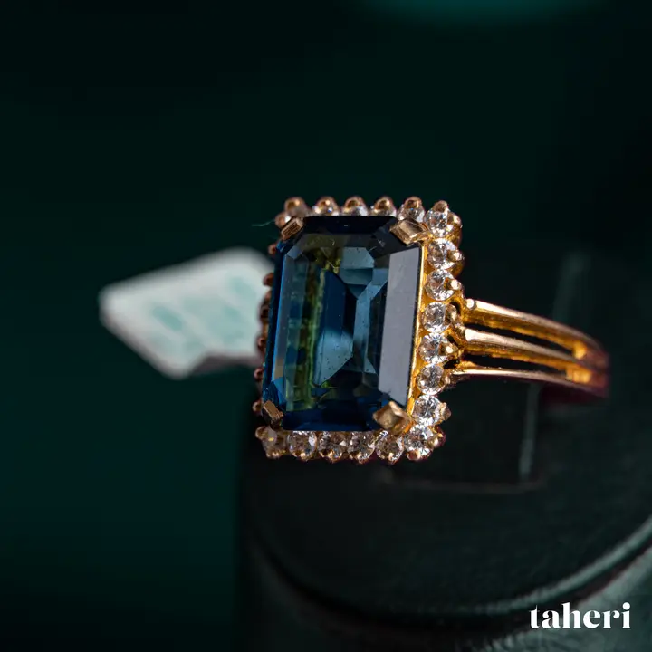 Yellow Gold Ring with Sapphire design 98 by TAHERI