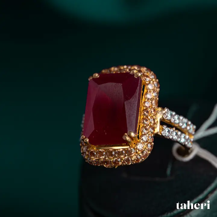 Yellow Gold Ring with Ruby design 103 by TAHERI