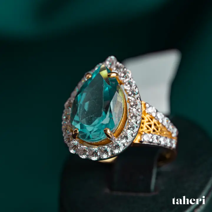 Two-Tone Ring with Colored Stones design 106 by TAHERI