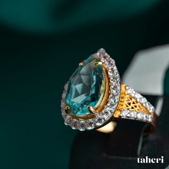 Two-Tone Ring with Colored Stones design 107 by TAHERI