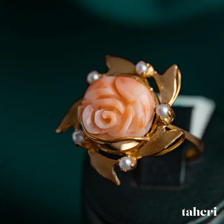 Yellow Gold Ring with Colored Stones design 110 by TAHERI