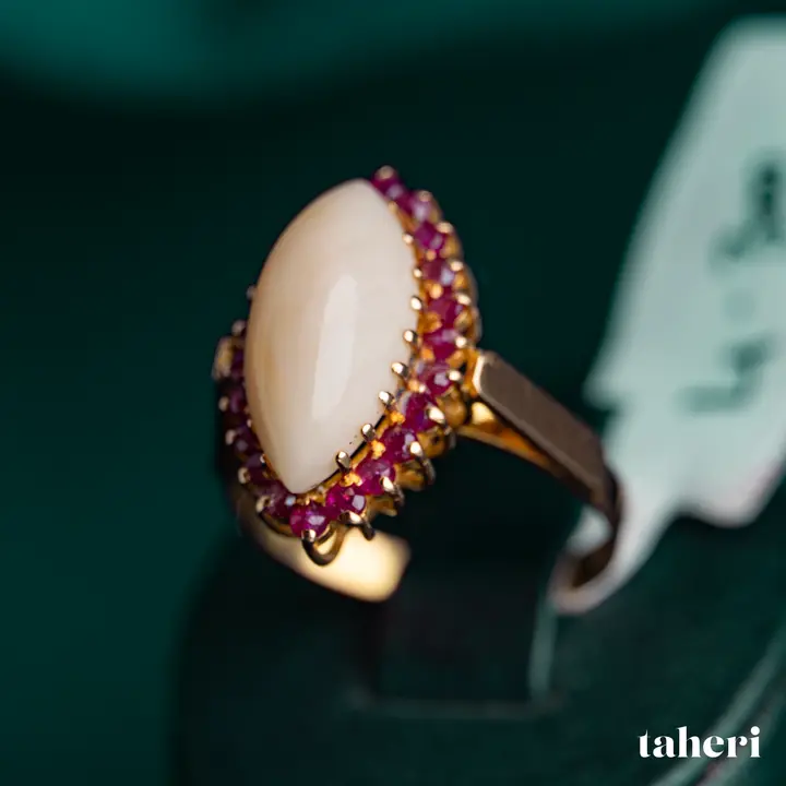 Yellow Gold Ring with Colored Stones design 115 by TAHERI