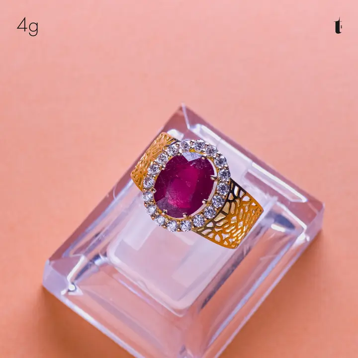 Yellow Gold Ring with Ruby design 116 by TAHERI