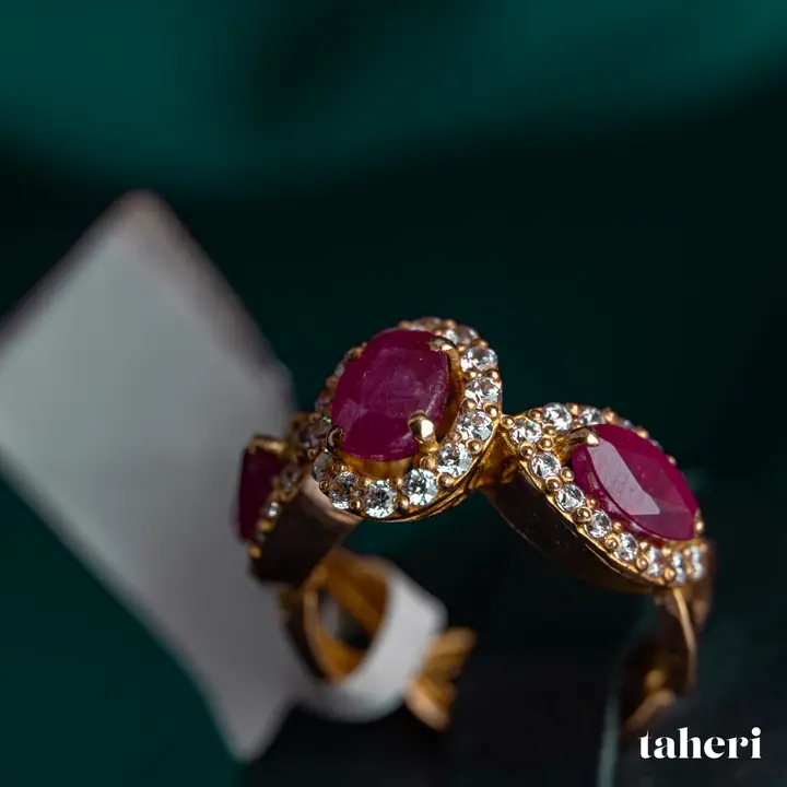 Yellow Gold Ring with Ruby design 118 by TAHERI