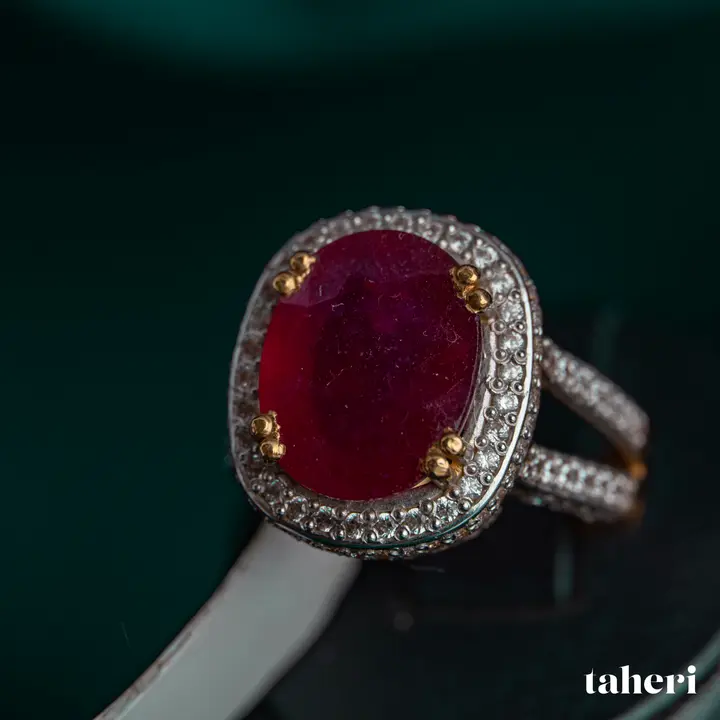 Two-Tone Ring with Ruby design 119 by TAHERI
