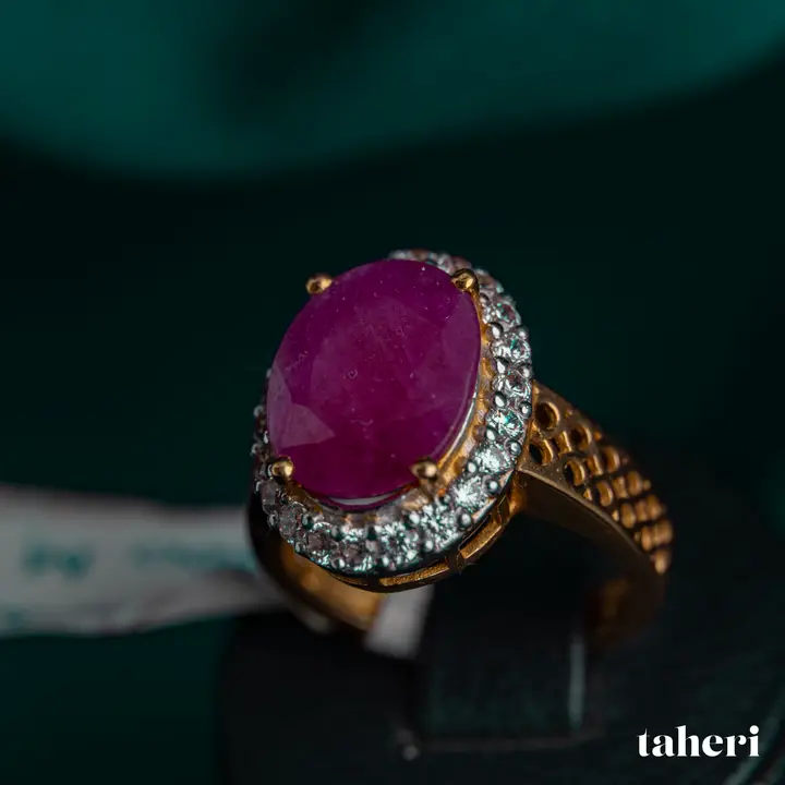 Two-Tone Ring with Ruby design 120 by TAHERI
