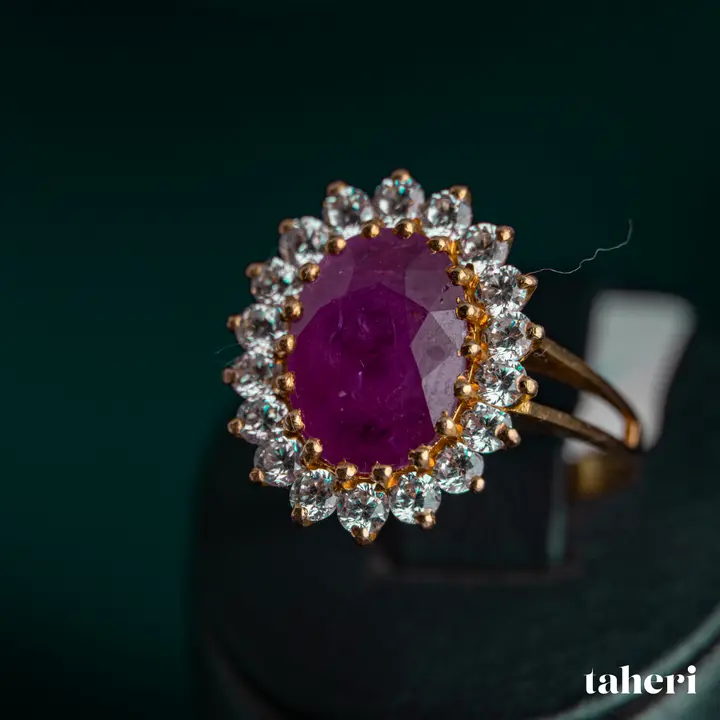 Yellow Gold Ring with Ruby design 121 by TAHERI