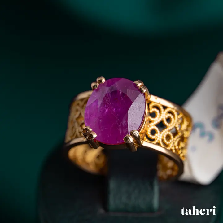 Yellow Gold Ring with Ruby design 122 by TAHERI