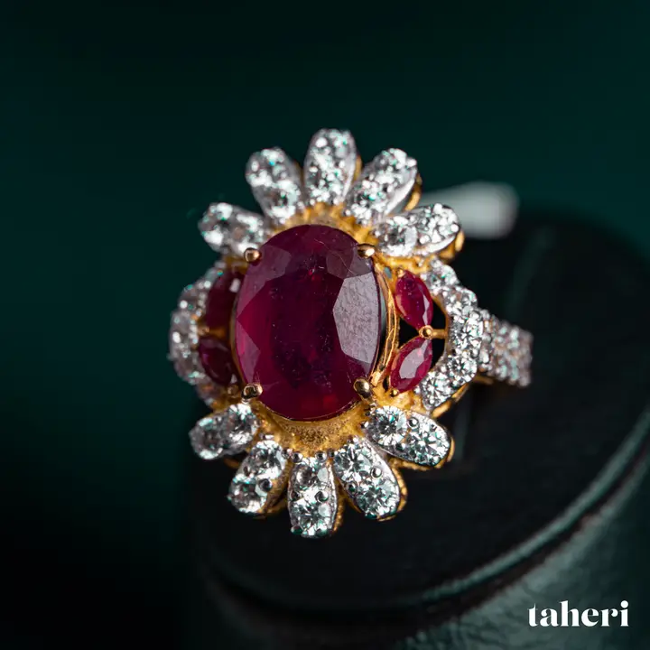 Two-Tone Ring with Ruby design 123 by TAHERI