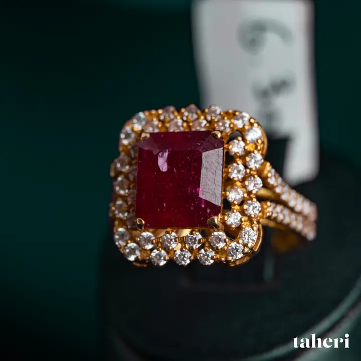 Yellow Gold Ring with Ruby design 124 by TAHERI