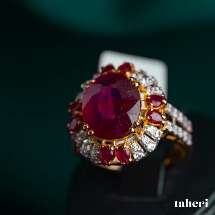 Yellow Gold Ring with Ruby design 125 by TAHERI