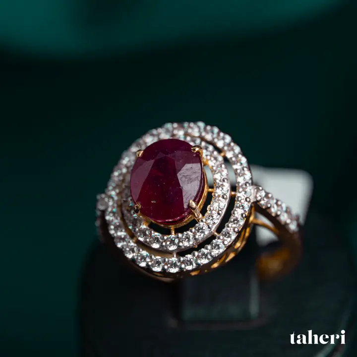 Two-Tone Ring with Ruby design 128 by TAHERI