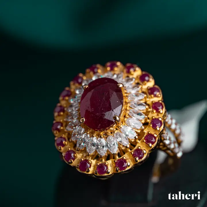 Yellow Gold Ring with Ruby design 129 by TAHERI