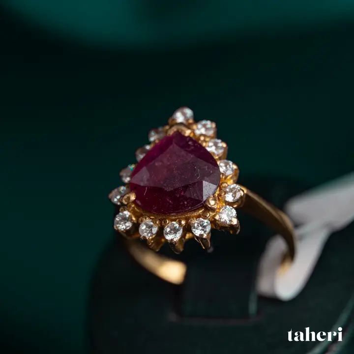 Yellow Gold Ring with Ruby design 131 by TAHERI