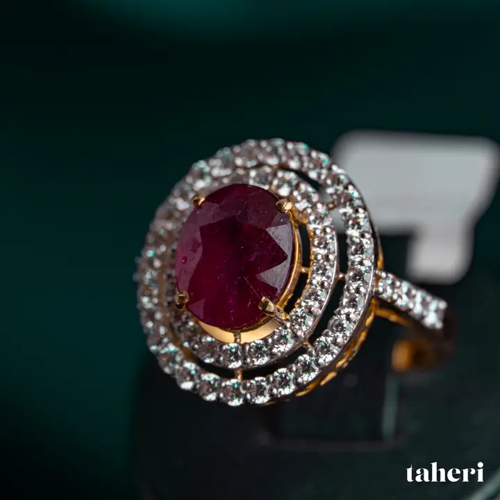 Two-Tone Ring with Ruby design 132 by TAHERI