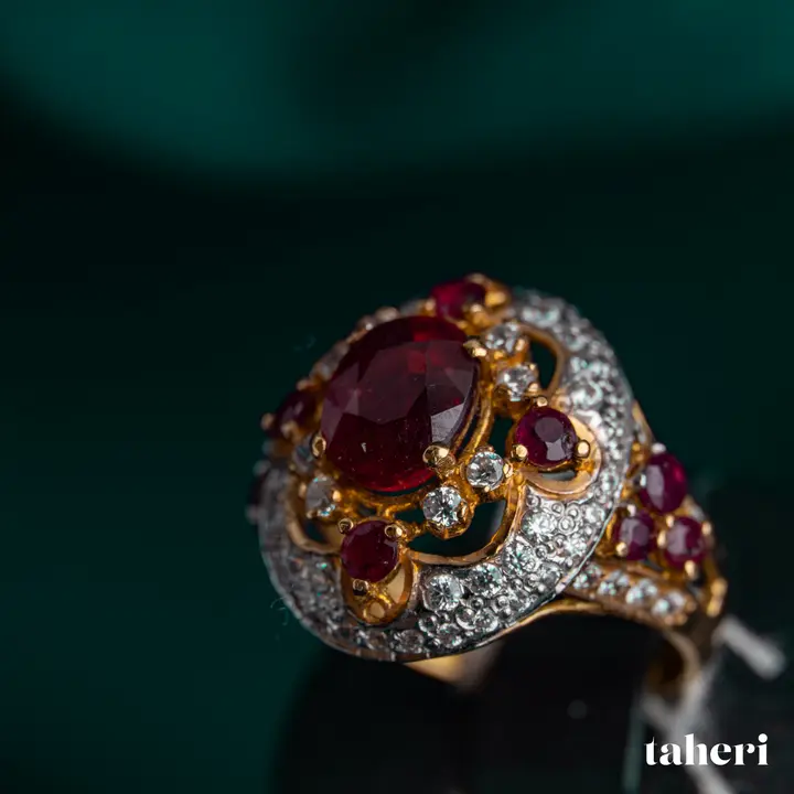 Two-Tone Ring with Ruby design 133 by TAHERI