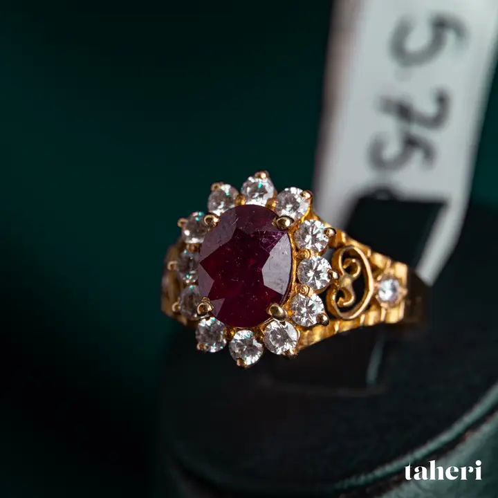 Yellow Gold Ring with Ruby design 135 by TAHERI