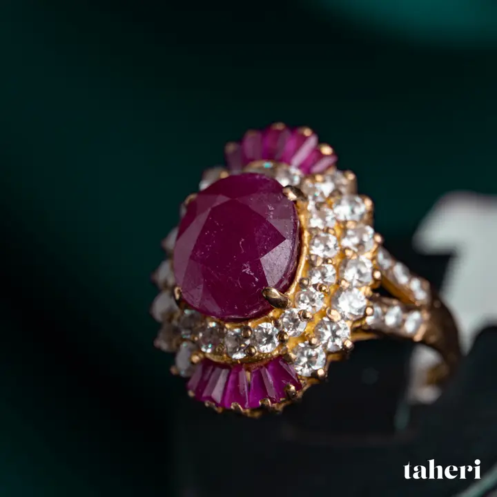 Yellow Gold Ring with Ruby design 137 by TAHERI