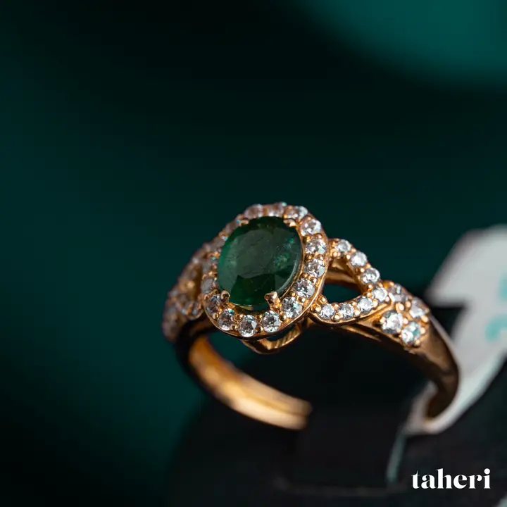 Yellow Gold Ring with Emerald design 143 by TAHERI