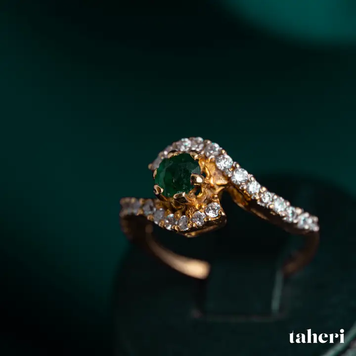 Yellow Gold Ring with Emerald design 145 by TAHERI
